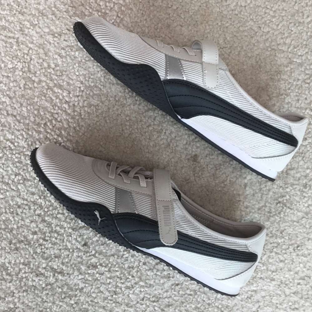 PUMA/“SPEEDCAT”BALLET SLIPPER-PUDDY SILVER & BLACK MESH SNEAKERS